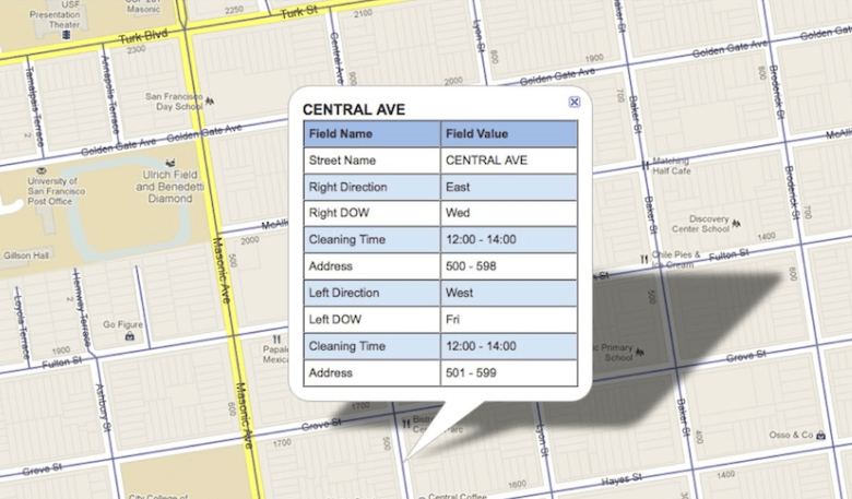 san francisco street cleaning map